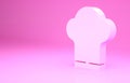 Pink Chef hat icon isolated on pink background. Cooking symbol. Cooks hat. Minimalism concept. 3d illustration 3D render