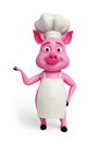 Pink chef with presenting pose