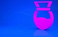 Pink Chemex icon isolated on blue background. Alternative methods of brewing coffee. Coffee culture. Minimalism concept