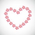 Pink cherry blossom heart flowers of sakura Royalty Free Stock Photo