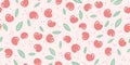 Pink Cherry Blossom Kids Friendly Seamless Vector Pattern for Nursery, kids clothing