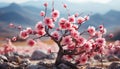 The pink cherry blossom tree blossoms in springtime generated by AI Royalty Free Stock Photo