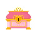 Pink chest on white background. Vector illustration. Royalty Free Stock Photo