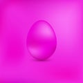 Pink chicken egg on a pink metallic background.