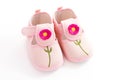 Pink child's booties Royalty Free Stock Photo