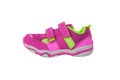 Pink children`s sneakers.