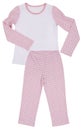 Pink childrens girls pajama set isolated on white