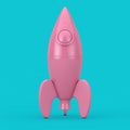 Pink Childs Toy Rocket Mockup Duotone. 3d Rendering