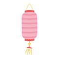 Pink chinese lantern decoration isolated icon style Royalty Free Stock Photo