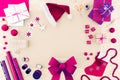 Pink christmas accessiories Royalty Free Stock Photo