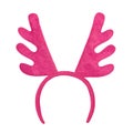 Pink Christmas antlers of a deer isolated on white background Royalty Free Stock Photo