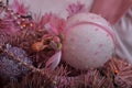 Pink christmas balls, decorations