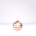 Pink christmas bauble ball isolated on white background. 3d render Royalty Free Stock Photo