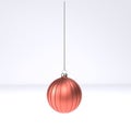 Pink christmas bauble on white background. 3d render Royalty Free Stock Photo