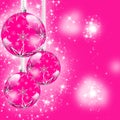 Pink Christmas greeting card