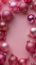 Pink Christmas Ornaments on Pink Background Royalty Free Stock Photo