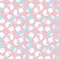 Pink Christmas Snowman seamless pattern design Royalty Free Stock Photo