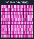 Pink chrome gradient set,pattern,template.Love colors for design,collection of high quality gradients.Metallic texture