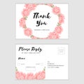 Pink chrysanthemum floral RSVP card template