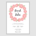 Pink chrysanthemum floral wedding invitation card template