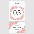 Pink chrysanthemum floral wedding table number template