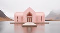 Minimalist Classical Architecture With Soft Colored Installations In Laugarvatn