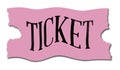 A pink cinema style ticket