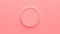 Pink circle on a pink background. Minimal Color Concept. 3d illustration