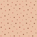 Pink circle and chocolate drop bubbles seamless pattern. Dotted background Royalty Free Stock Photo