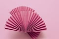 Pink circle handmade paper fans on pink background. Chinese New Year 2023 background Royalty Free Stock Photo