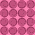 Pink circles with spirals, wrapping paper