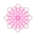 Pink circular lotus mandala flower pattern