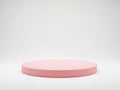 Pink circular platform isolated on white background Royalty Free Stock Photo