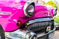 Pink classic american car in Cuba Royalty Free Stock Photo