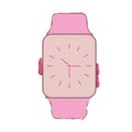 pink classic analog watch wearable technology