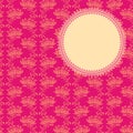 Pink classical oriental floral round banner