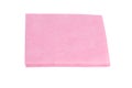 Pink cleaning rag neatly folded, isolated on white Royalty Free Stock Photo