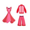 Pink clothes. Flat vector clipart, illustration Royalty Free Stock Photo