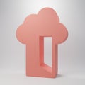 Pink Cloud database icon isolated on pink background. Cloud computing concept. Digital service or app with data Royalty Free Stock Photo