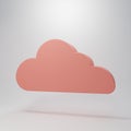 Pink Cloud icon isolated on pink background. Minimalism concept. 3D render illustration Royalty Free Stock Photo