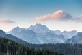 Pink cloud over the mountains in High Tatras Royalty Free Stock Photo