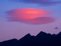 pink cloud over the Tatra mountains in evening in Poland Royalty Free Stock Photo