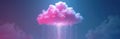 Pink cloud rains code, symbolizing futuristic AI innovation and digital processes. Abstract data stream, tech concept, virtual Royalty Free Stock Photo