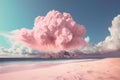 Pink cloud sky. Generate Ai Royalty Free Stock Photo