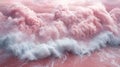Pink cloud waves crashing pastel beach Royalty Free Stock Photo