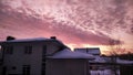 pink clouds and big neighborly house