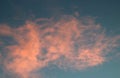 Pink clouds in blue sky sunset abstract background
