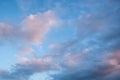 Pink clouds  in the evening sky Royalty Free Stock Photo
