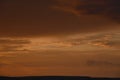 Pink clouds and evening sunset sky after a thunderstorm. Blue-red sunset evening. Beautiful pink clouds Royalty Free Stock Photo