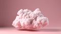 Pink clouds floating on a pink surface, creating a dreamy and surreal atmosphere. Generative ai